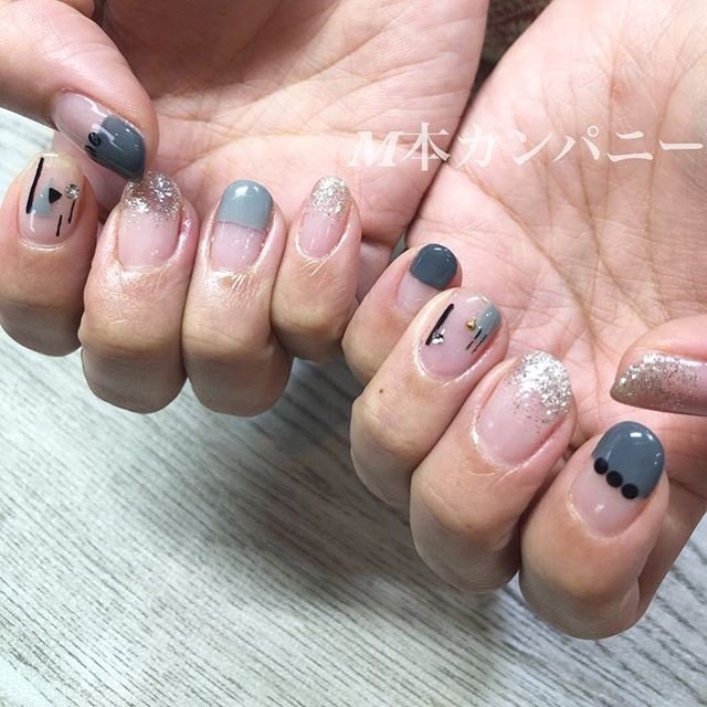秋 冬 ハンド フレンチ グラデーション Deco0622のネイルデザイン No