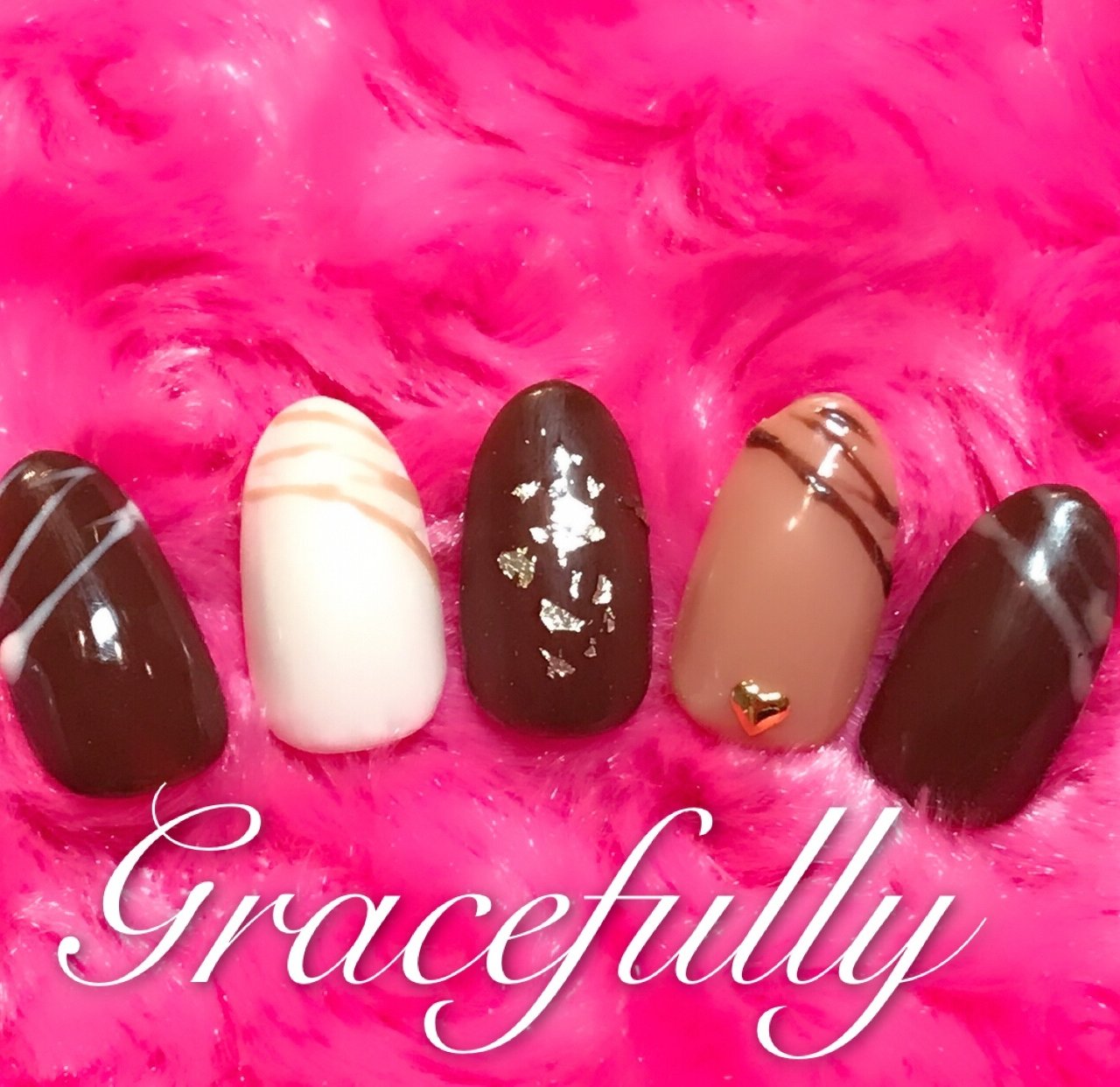 春 冬 バレンタイン ハンド スイーツ Gracefully ネイルサロン 都立大学のネイルデザイン No ネイルブック