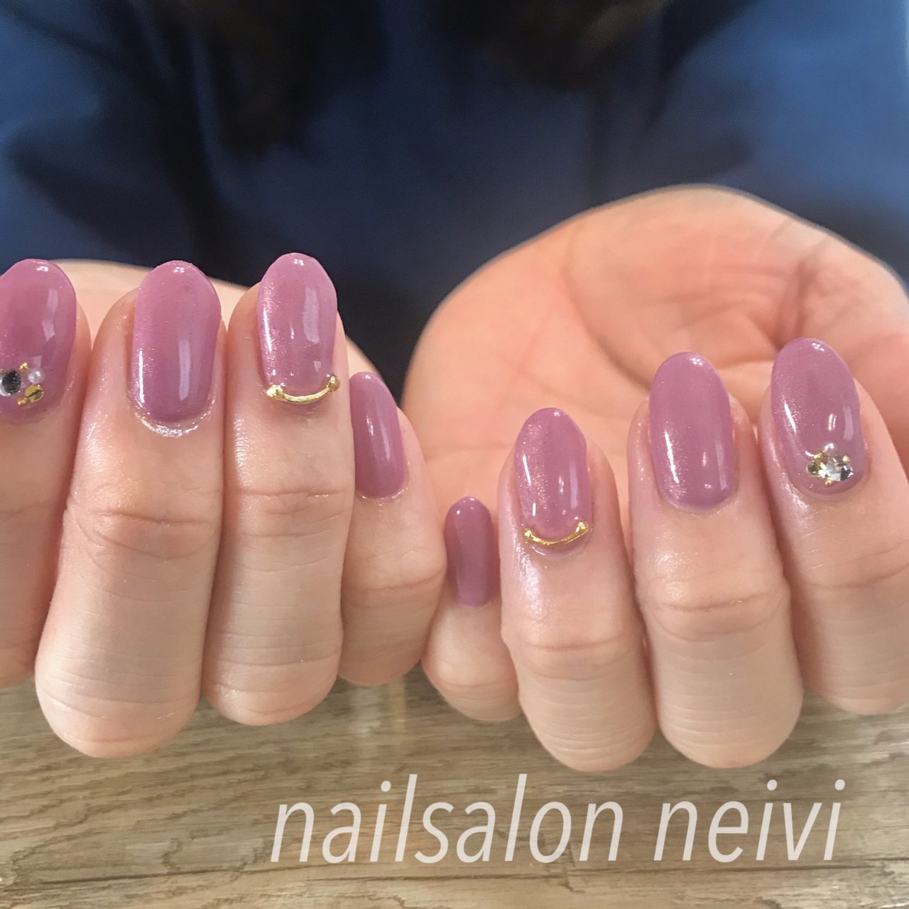 冬 ハンド ワンカラー ミディアム パープル Nailsalon Neiviのネイルデザイン No ネイルブック