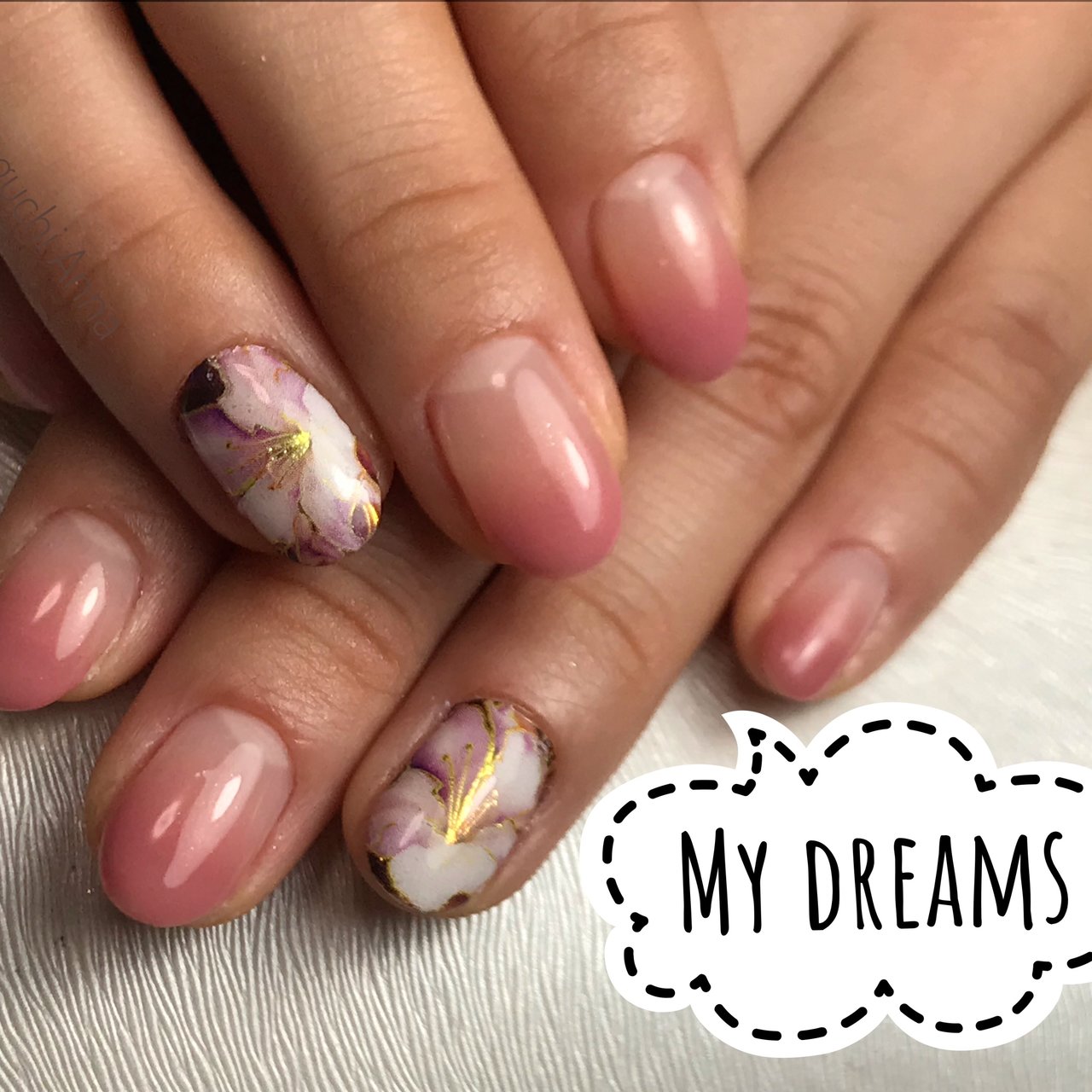 オールシーズン 成人式 ハンド グラデーション フラワー Anna Mydreams Nailsalonのネイルデザイン No ネイルブック