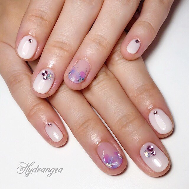 オールシーズン 成人式 オフィス ブライダル ハンド Hydrangea Nailのネイルデザイン No ネイルブック