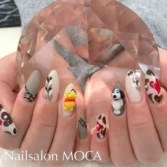 バレンタイン ハンド ハート ミディアム ホワイト Nail Salon Mocaのネイルデザイン No ネイルブック