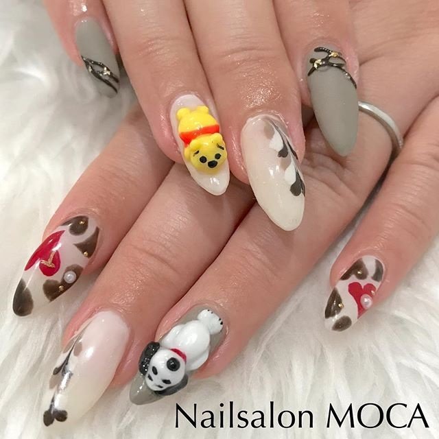 バレンタイン ハンド ハート ミディアム ホワイト Nail Salon Mocaのネイルデザイン No ネイルブック