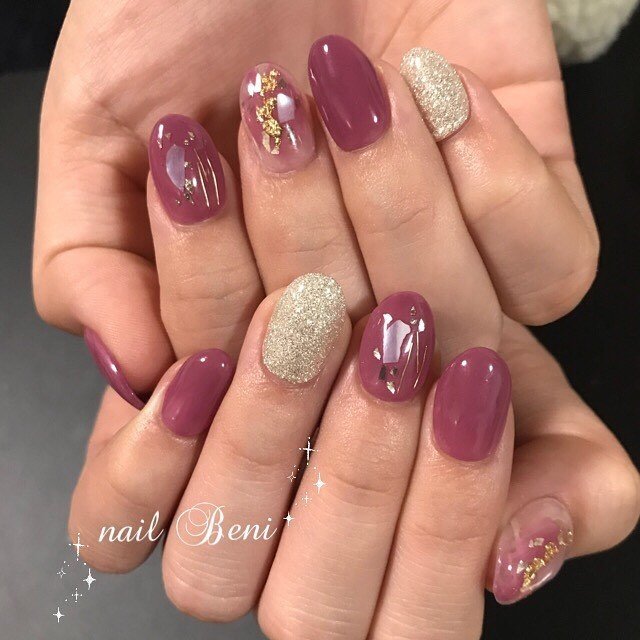 成人式 ハンド ラメ ビジュー シースルー Nail Salon Beni ネイルサロン ベニのネイルデザイン No ネイルブック