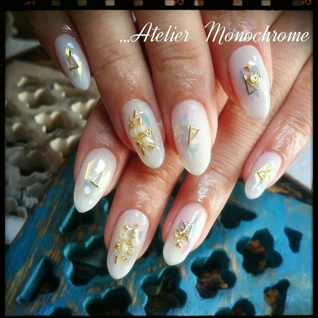 夏 海 オフィス デート ハンド Ateliermonochrome Nail のネイルデザイン No ネイルブック