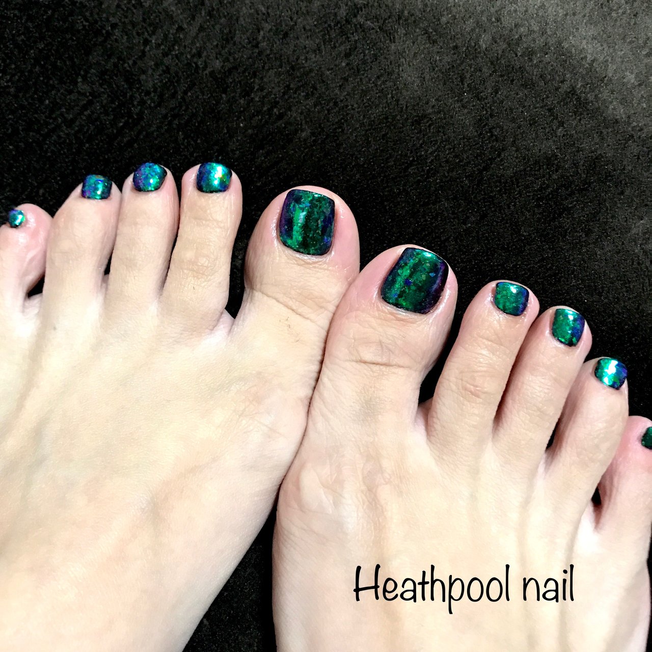 フット グリーン ブルー ブラック ジェル Heathpoolnailのネイルデザイン No 3895076 ネイルブック