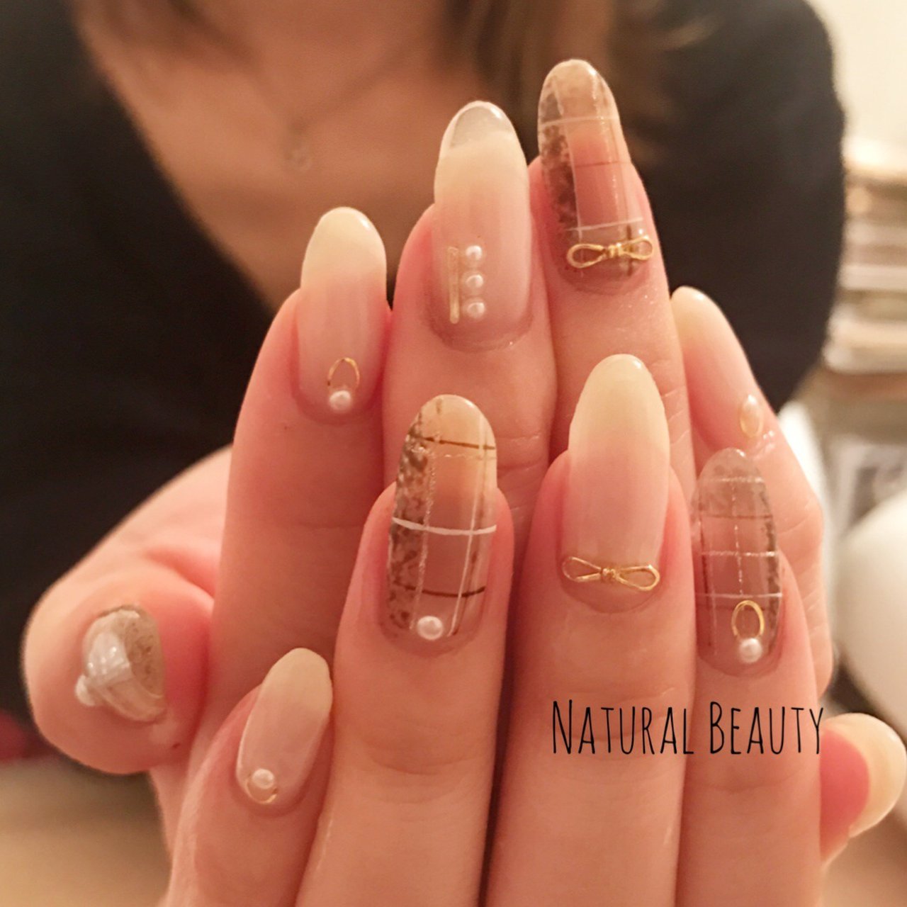 バレンタイン チェック パール Naturalbeautyのネイルデザイン No ネイルブック