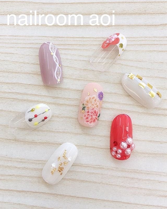 冬 お正月 成人式 ハンド 和 Nailroom Aoiのネイルデザイン No ネイルブック