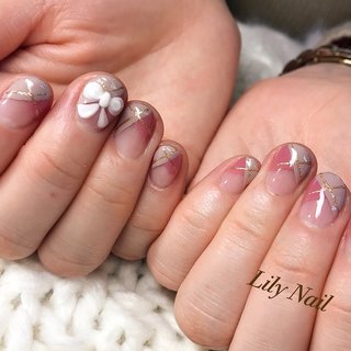 春 フレンチ アーガイルのネイルデザイン ネイルブック