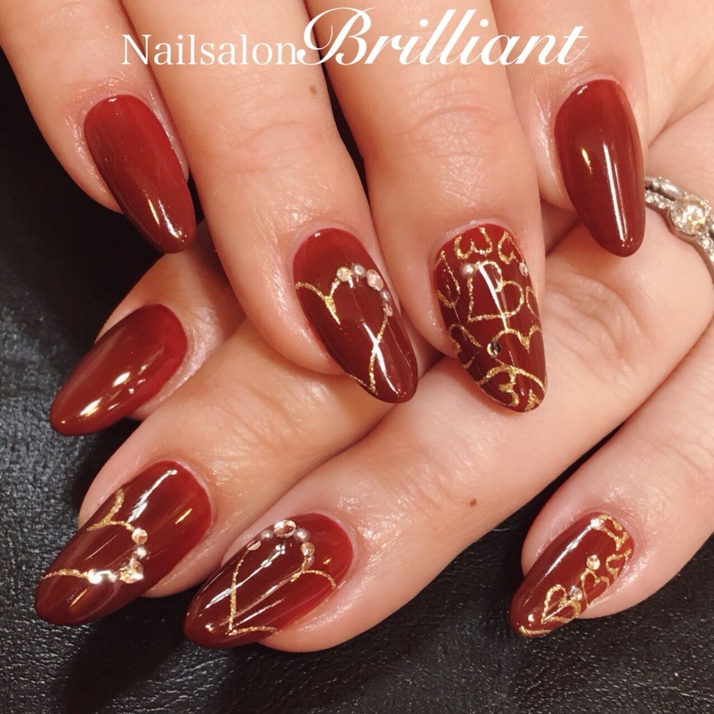 春 冬 バレンタイン デート ハンド Nailsalonbrilliantのネイルデザイン No ネイルブック