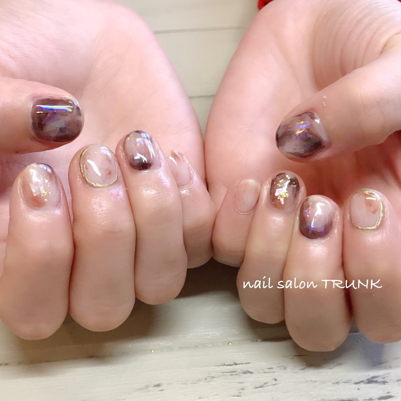 冬 バレンタイン ハンド ニュアンス マーブル Nail Trunkのネイルデザイン No 3902120 ネイルブック