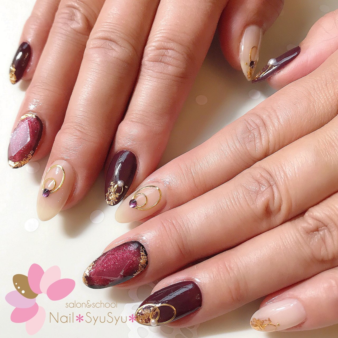 秋 冬 ハンド グラデーション ラメ Nail Syusyu ネイルシュシュのネイルデザイン No ネイルブック