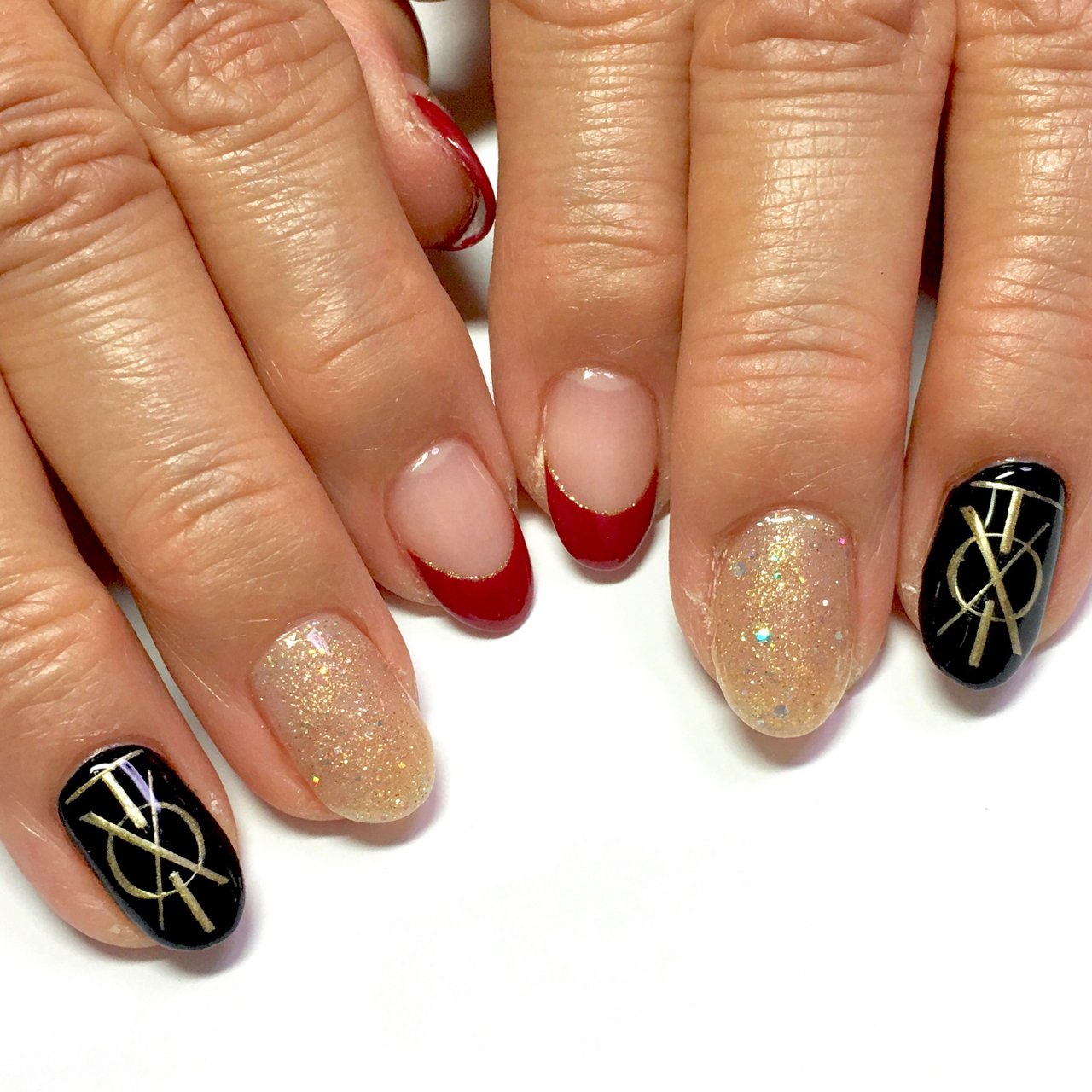 オールシーズン ライブ ハンド フレンチ ラメ Ruce ルーシェ 仲町台のネイルデザイン No ネイルブック