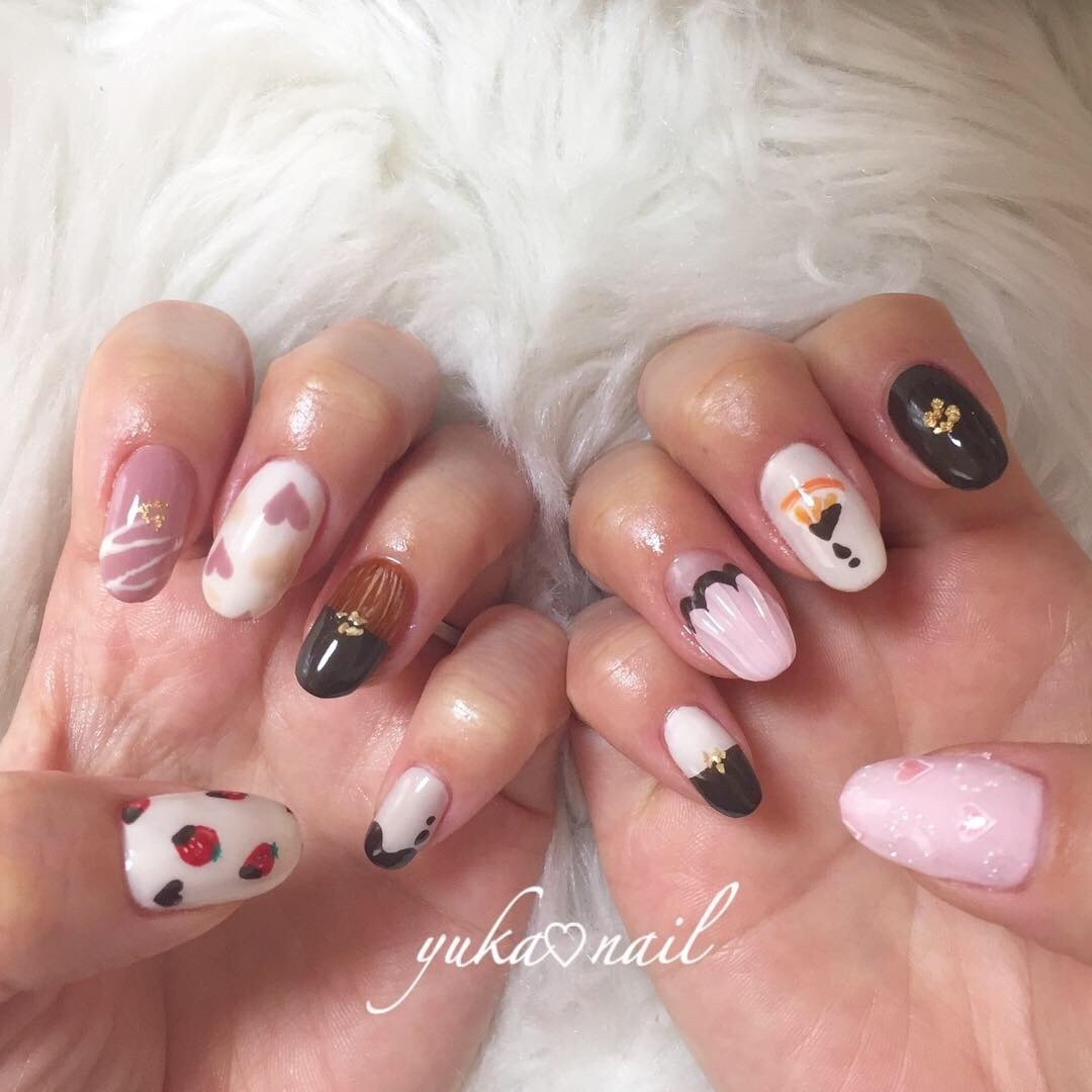 冬 バレンタイン ベージュ ピンク ブラウン Yuka Nailのネイルデザイン No 3908778 ネイルブック