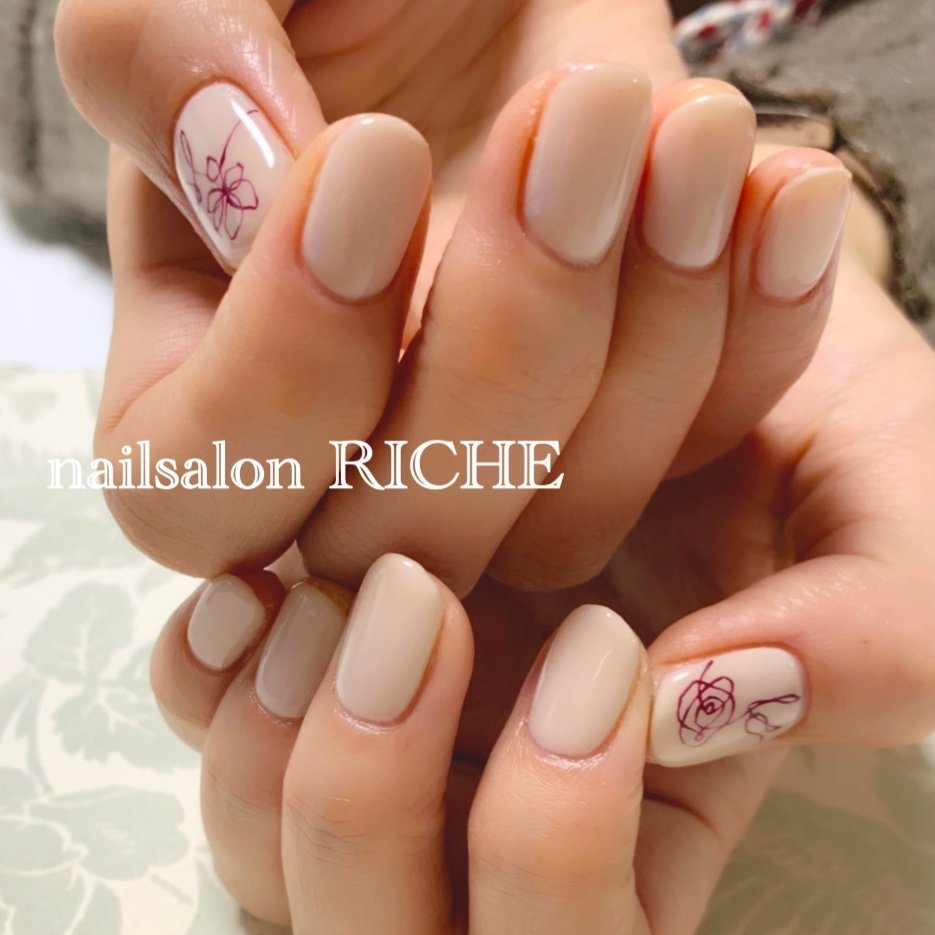 冬 ライブ ハンド シンプル ワンカラー Nailsalon Richeのネイルデザイン No ネイルブック