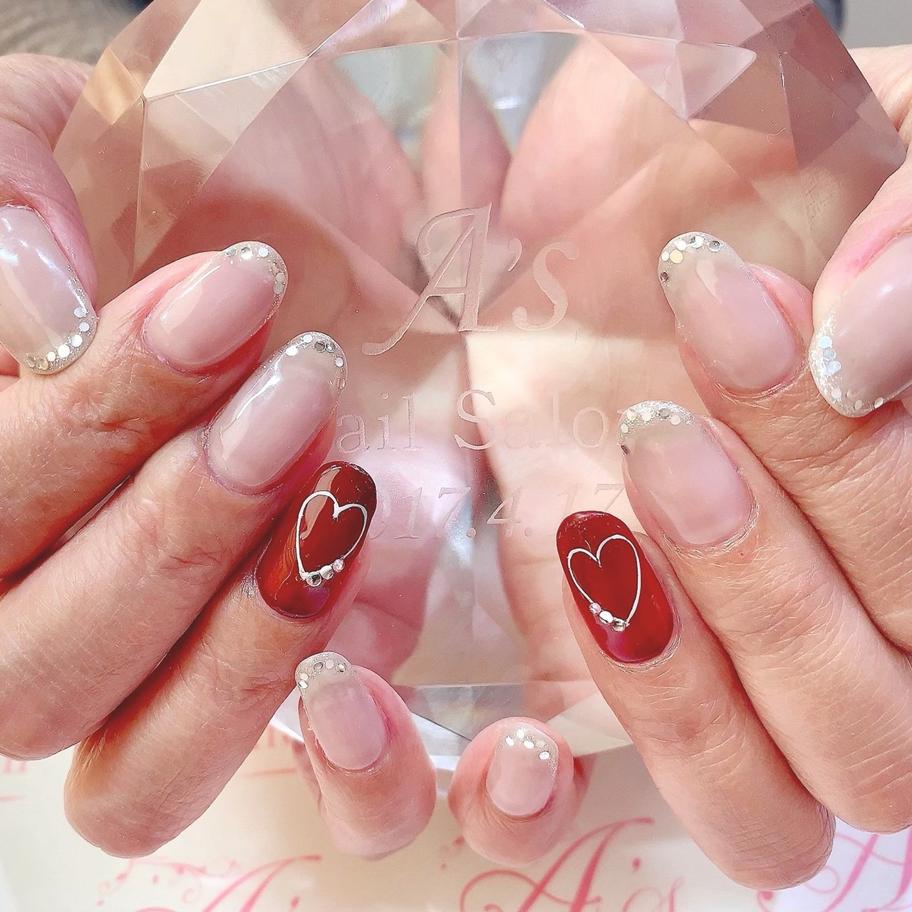 バレンタイン オフィス デート 女子会 ハンド Nailasのネイルデザイン No ネイルブック