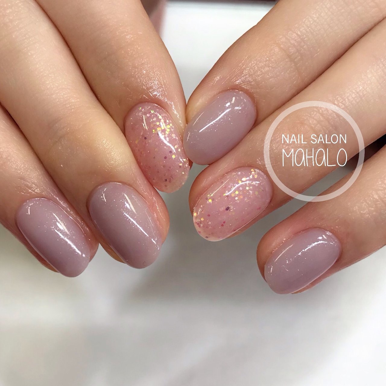 シンプル ラメ ワンカラー ピンク パープル Nail Mahaloのネイルデザイン No 3909399 ネイルブック