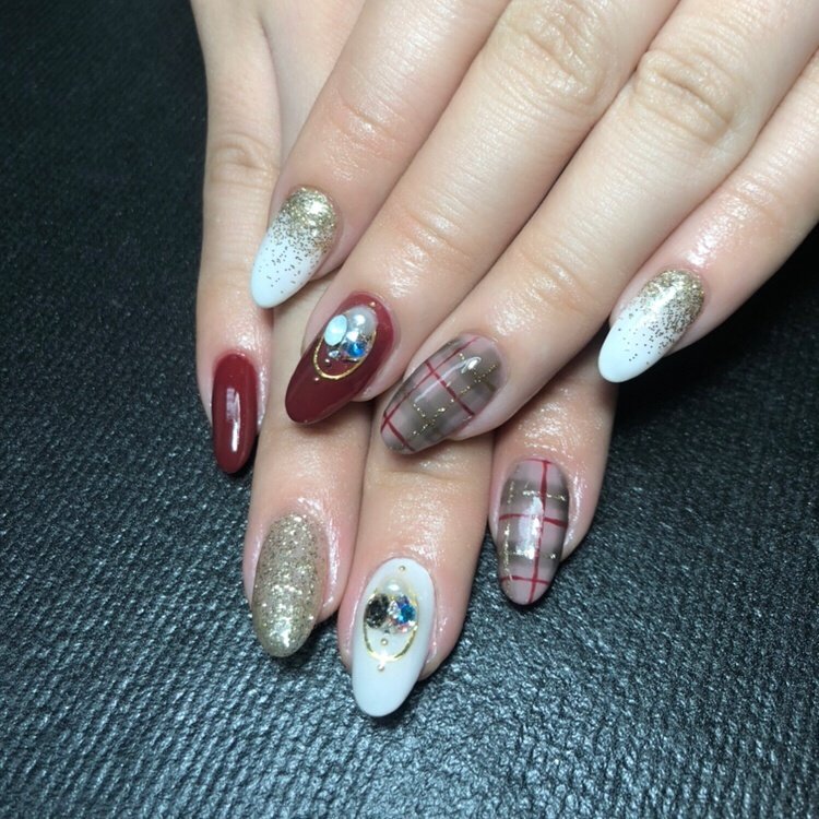 冬 バレンタイン クリスマス デート ハンド Ntk P111のネイルデザイン No ネイルブック