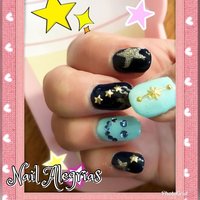 キャラクター バイカラー ネイビーのネイルデザイン ネイルブック