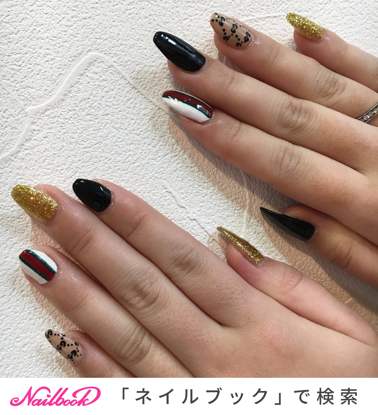 成人式 ブランド柄 Gucciネイルのネイルデザイン ネイルブック