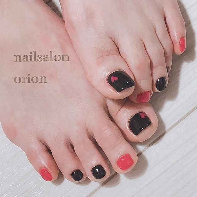 オールシーズン フット シンプル ワンカラー ハート Orionnailのネイルデザイン No ネイルブック