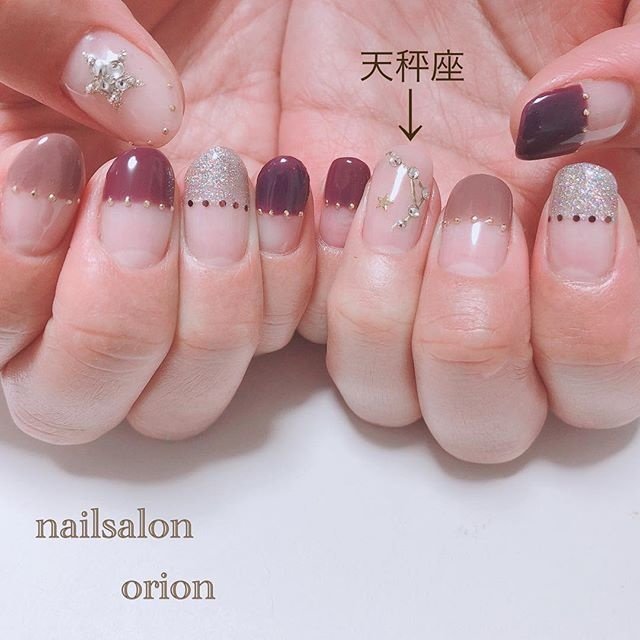 オールシーズン ハンド シンプル 変形フレンチ ホログラム Orionnailのネイルデザイン No ネイルブック