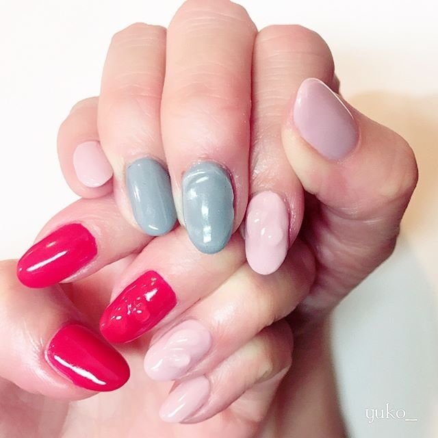 オールシーズン シンプル ワンカラー ピンク レッド Yuko Nail Chouetteのネイルデザイン No ネイルブック