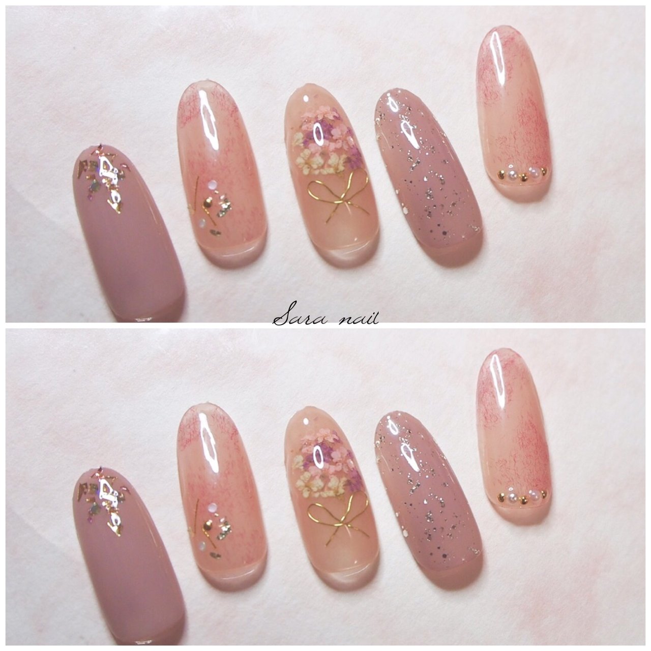 ハンド フラワー ピンク パステル ジェル Sara Nailのネイルデザイン No ネイルブック