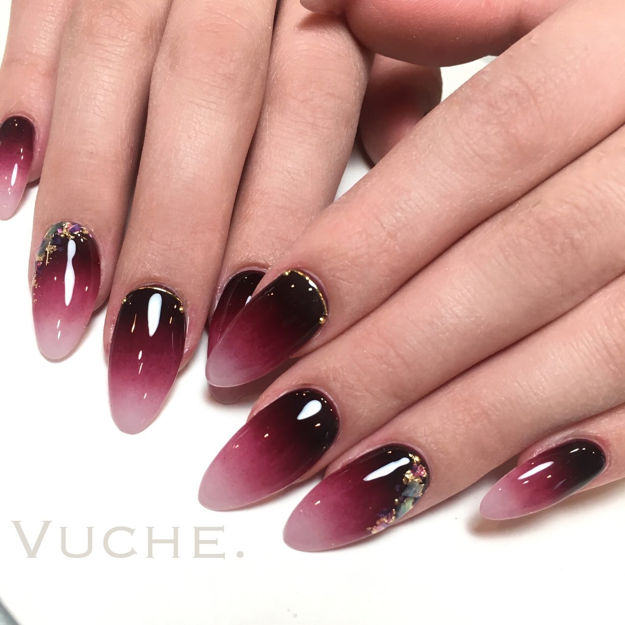 秋 冬 ハンド グラデーション ミディアム Vuche のネイルデザイン No ネイルブック