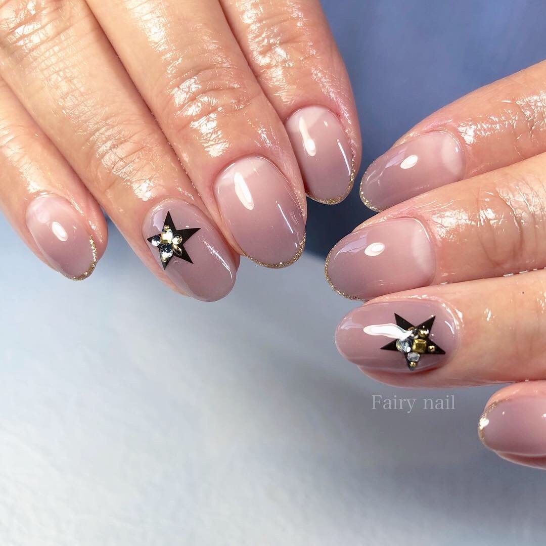 秋 冬 ハンド グラデーション 星 Fairy Nailのネイルデザイン No ネイルブック