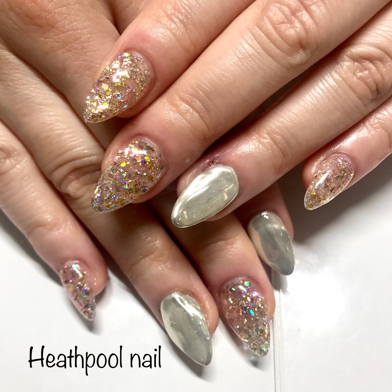 ハンド ホログラム ラメ メタリック ジェル Heathpoolnailのネイルデザイン No ネイルブック