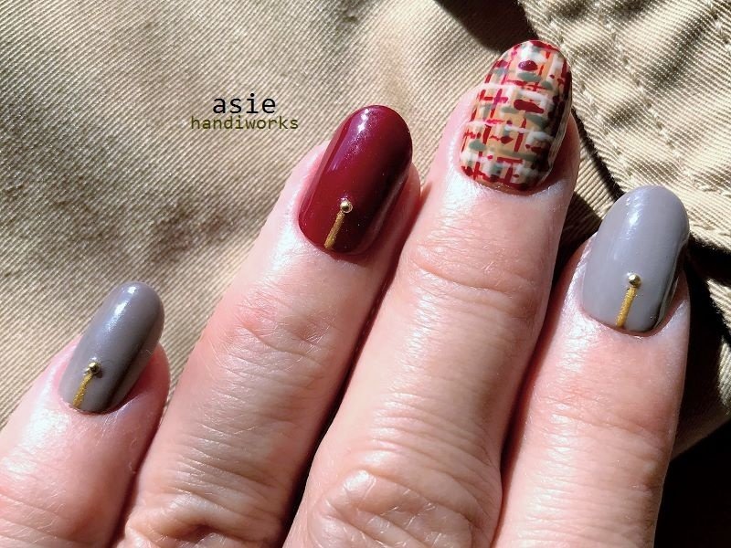 秋 冬 デート 女子会 チェック Asieのネイルデザイン No ネイルブック