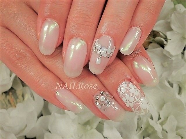 春 オールシーズン ブライダル パーティー シンプル Nailrose恵比寿のネイルデザイン No ネイルブック