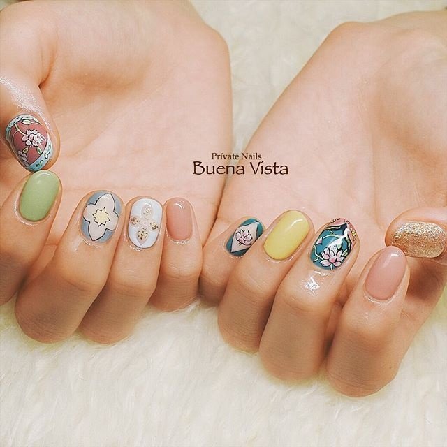 春 オールシーズン リゾート ハンド フラワー Buena Vistaのネイルデザイン No ネイルブック