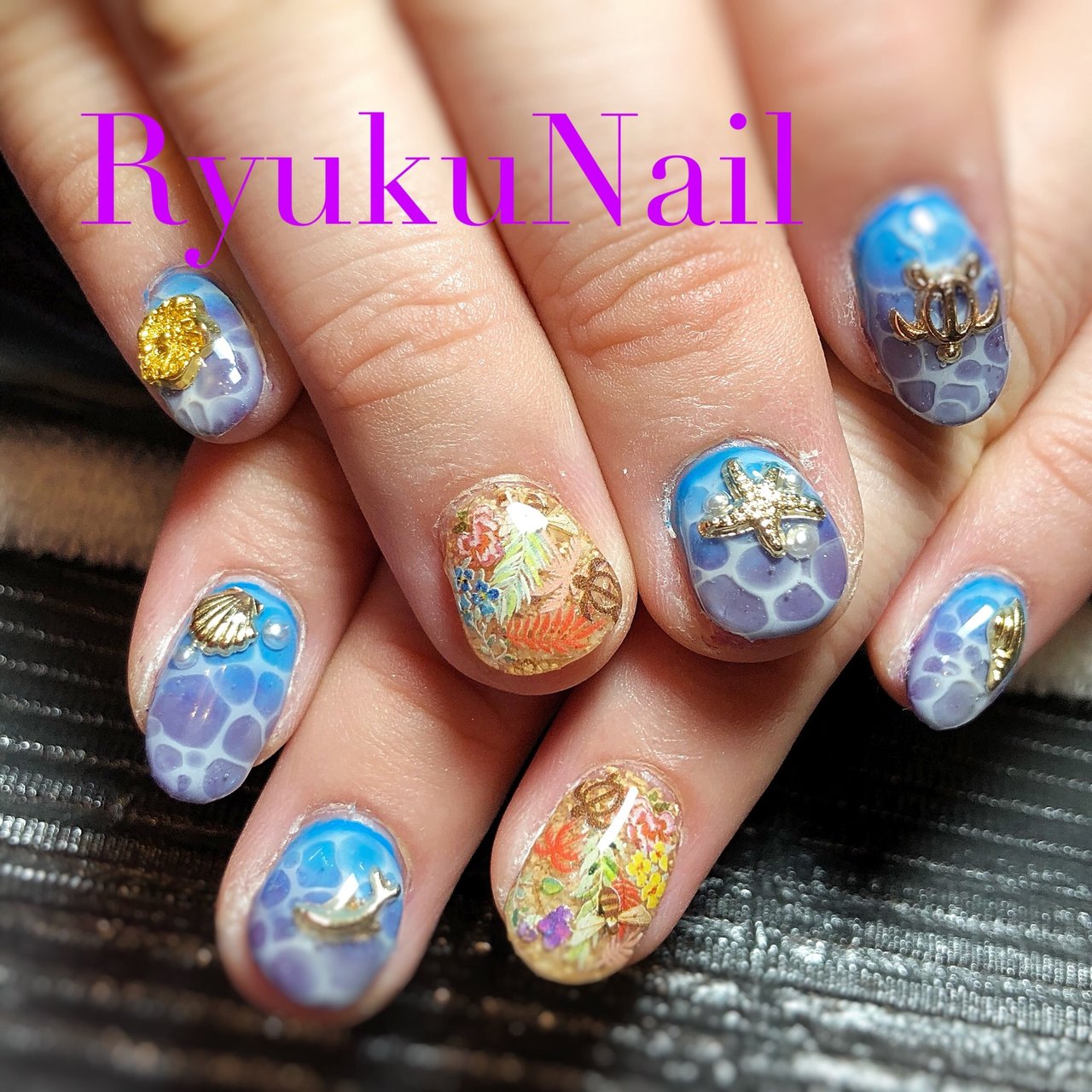 夏 旅行 海 リゾート ハンド Ryukunailのネイルデザイン No ネイルブック