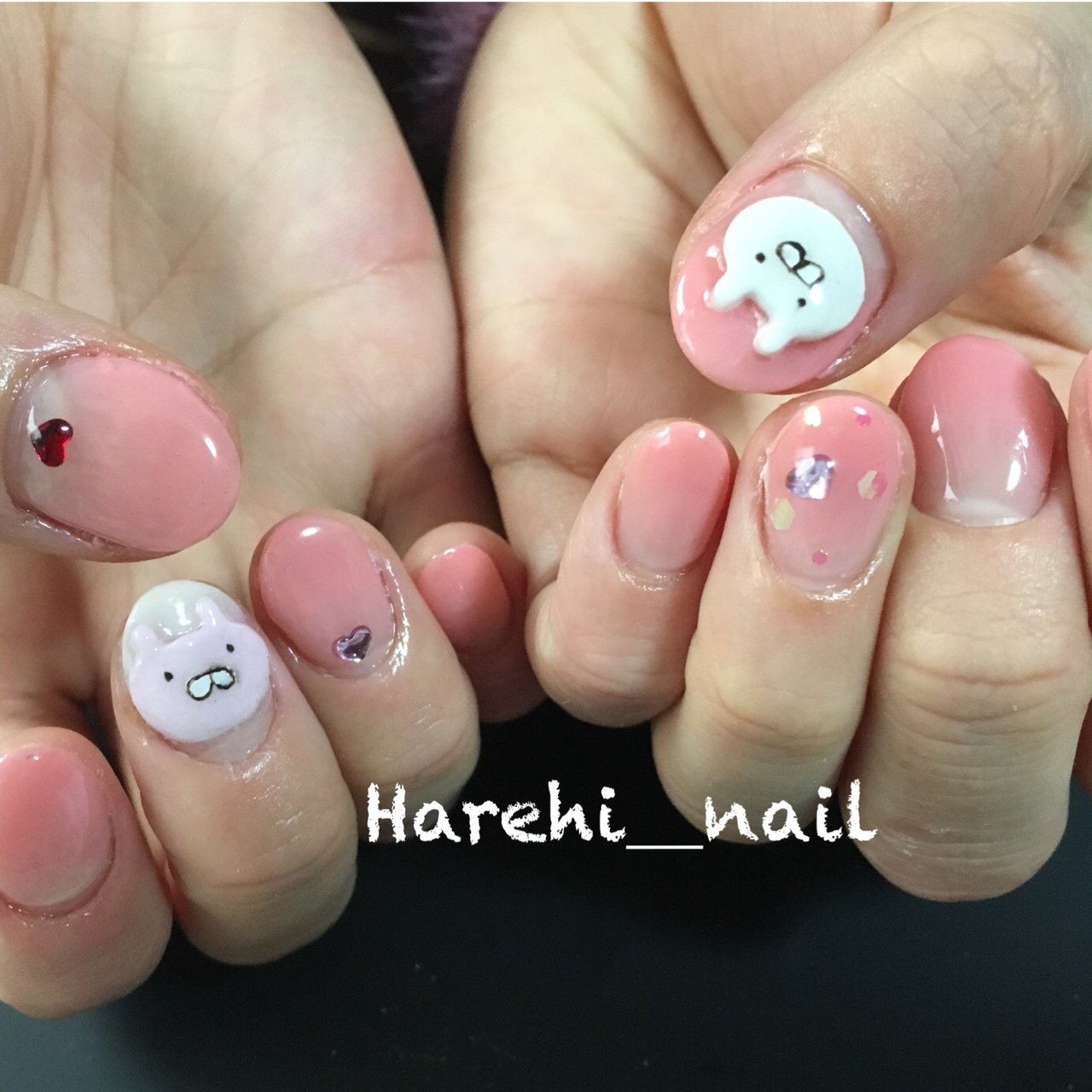 春 オールシーズン シンプル グラデーション キャラクター Harehi Nailのネイルデザイン No ネイルブック