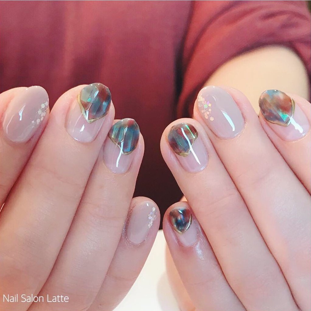 オールシーズン デート 女子会 ハンド ホイル Nail Latteのネイルデザイン No ネイルブック