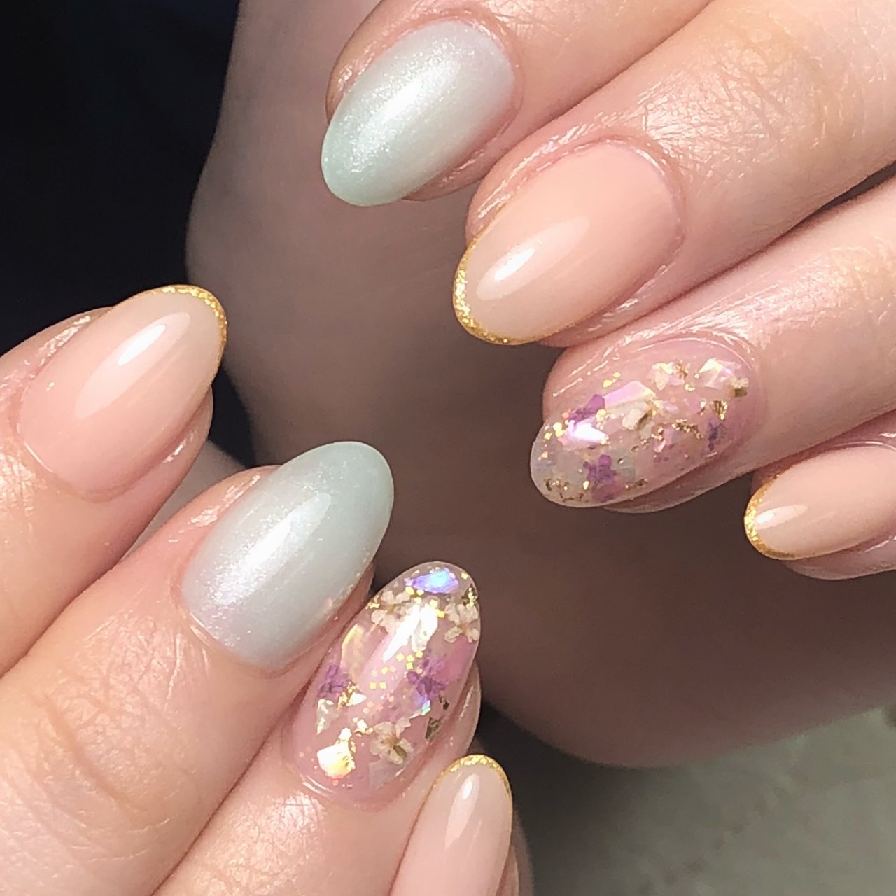 春 オフィス ハンド ワンカラー シェル Nail Salon Allium アリウムのネイルデザイン No ネイルブック