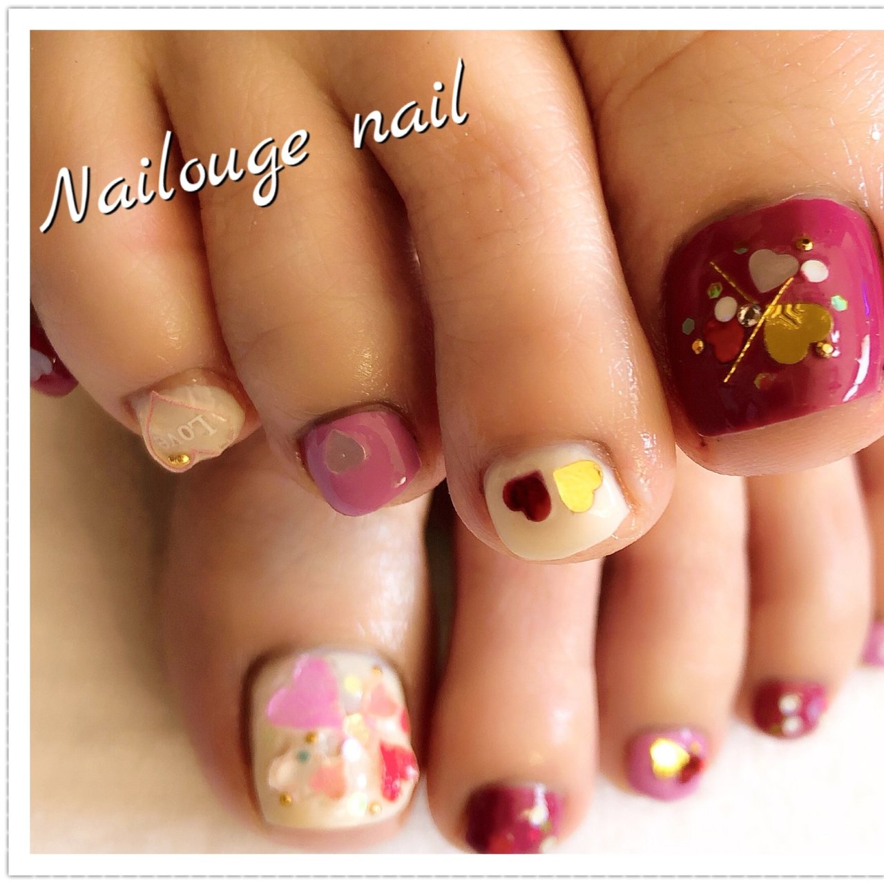 冬 バレンタイン デート 女子会 フット Nailsalon Nailougeのネイルデザイン No ネイルブック