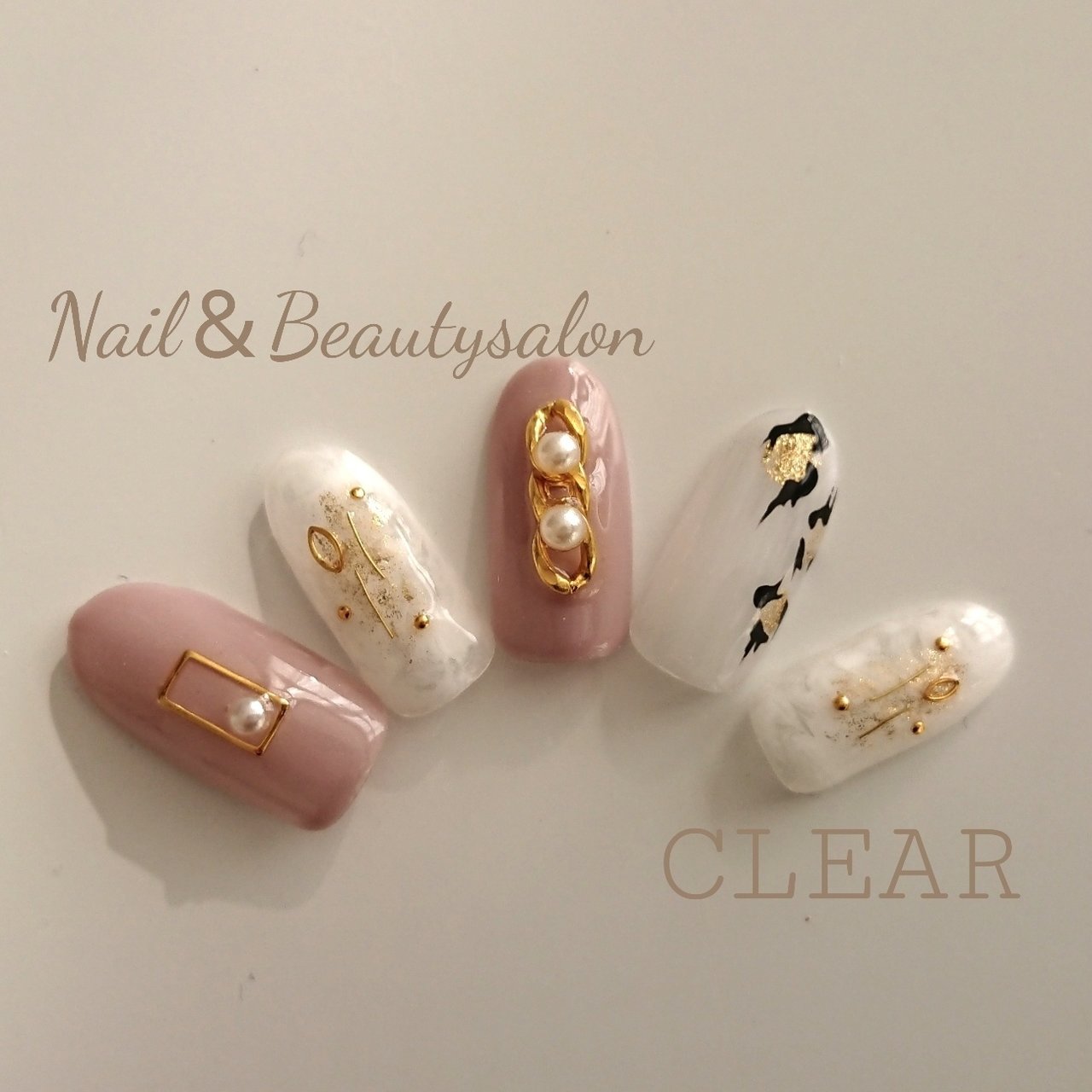 ハンド ミディアム ピンク ジェル ネイルチップ Clear Nailsalonのネイルデザイン No ネイルブック