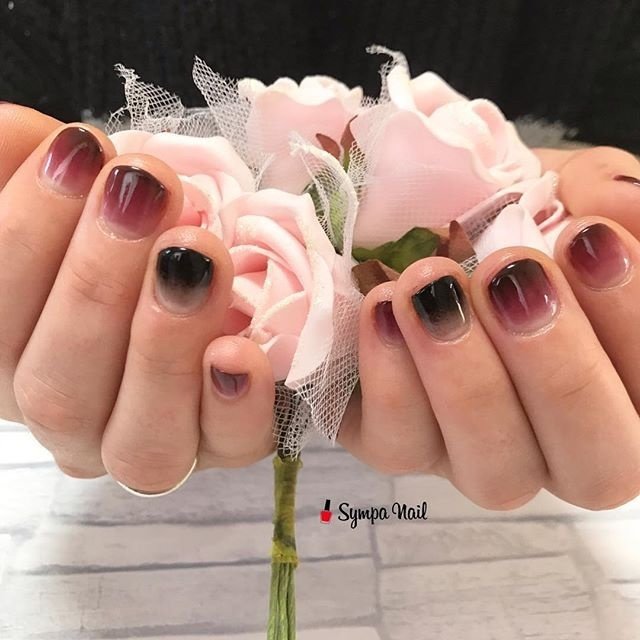 オールシーズン ハンド グラデーション ブラウン ブラック Sympa Nailのネイルデザイン No ネイルブック