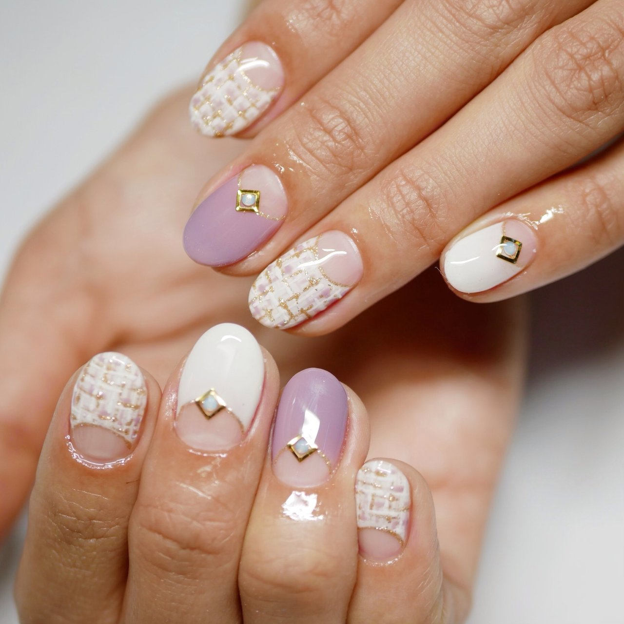秋 冬 ツイード Nail Salon Lallure のネイルデザイン No 3948274