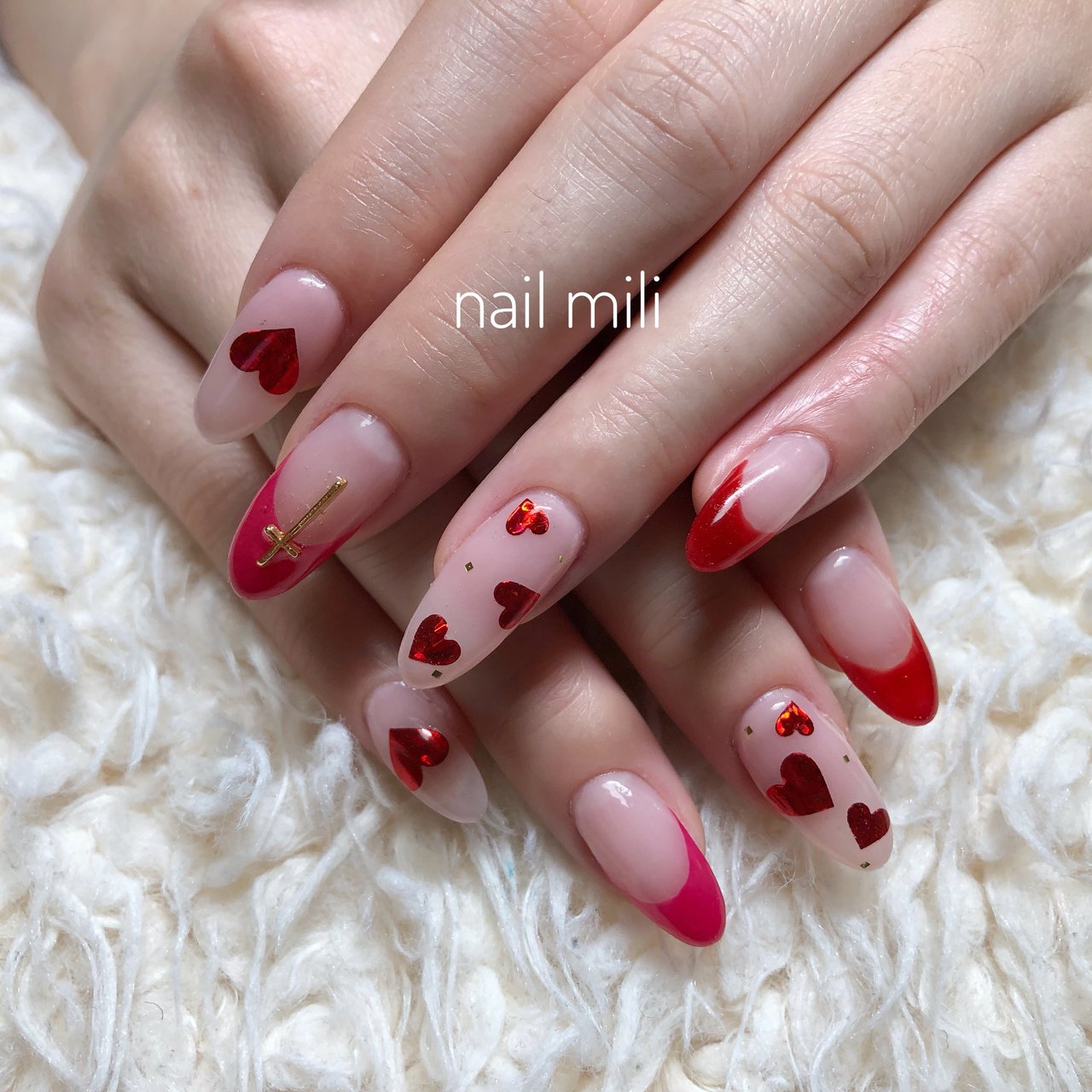 バレンタイン デート 女子会 ハンド フレンチ Nail Miliのネイルデザイン No ネイルブック