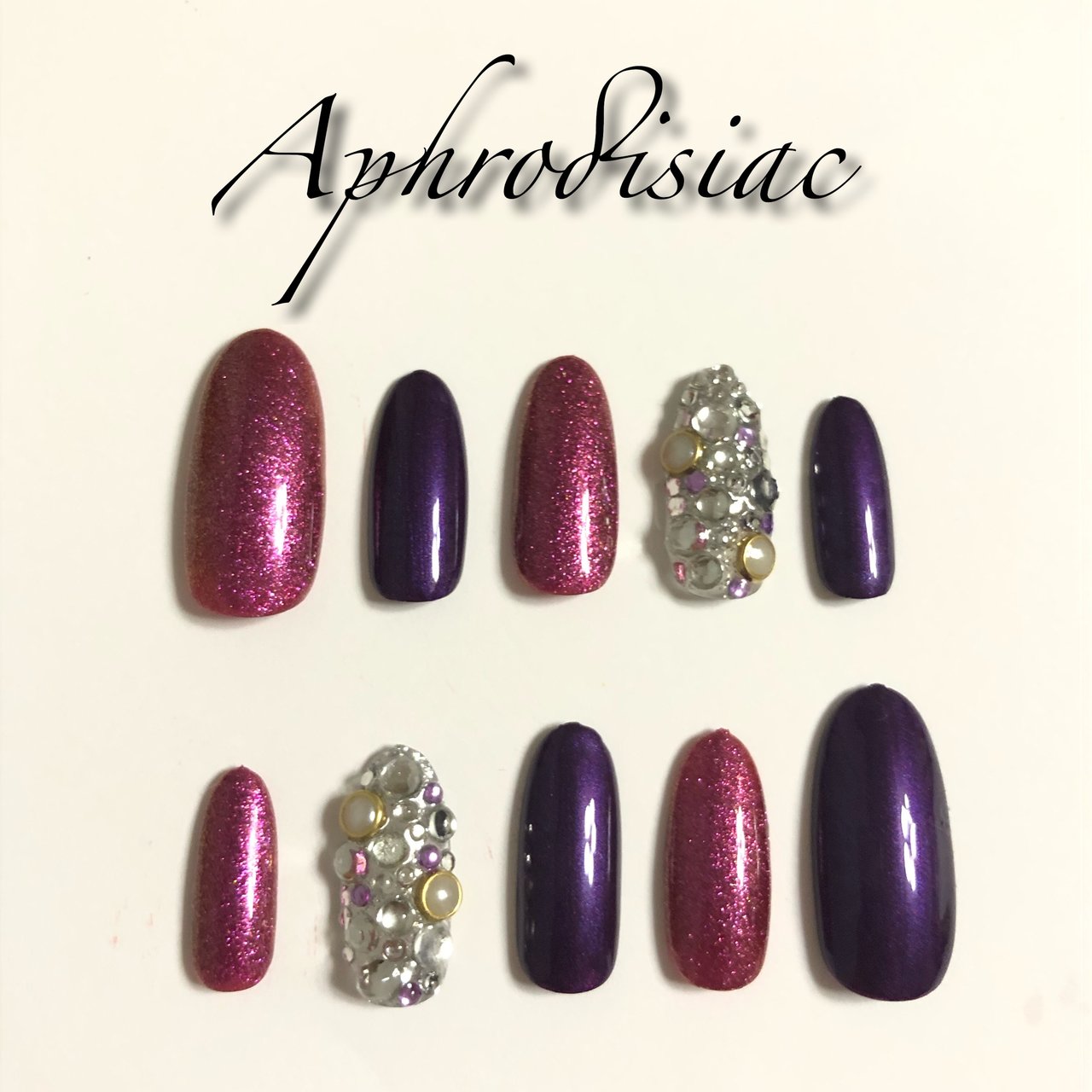 ハンド ラメ ロング ピンク パープル Aphrodisiac Nailのネイルデザイン No ネイルブック