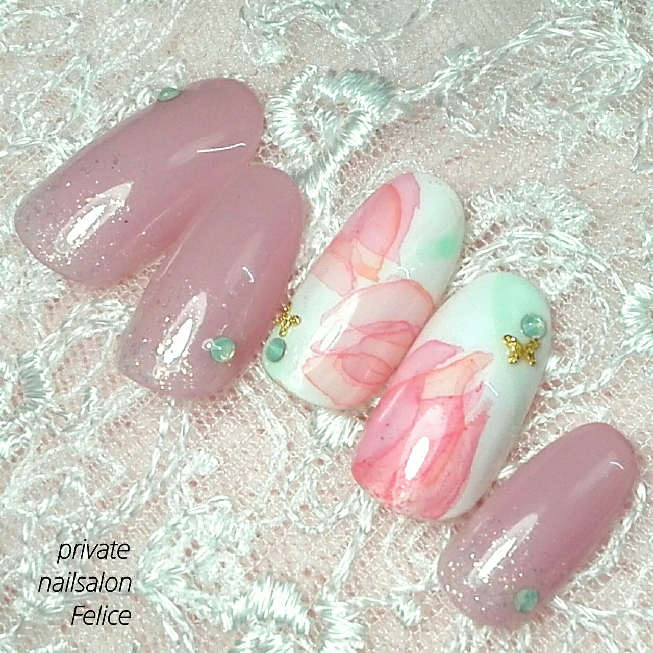 春 バレンタイン 卒業式 デート ハンド りえ 熊本光の森ﾌﾟﾗｲﾍﾞｰﾄﾈｲﾙｻﾛﾝ ﾌｪﾘｰﾁｪ のネイルデザイン No ネイルブック