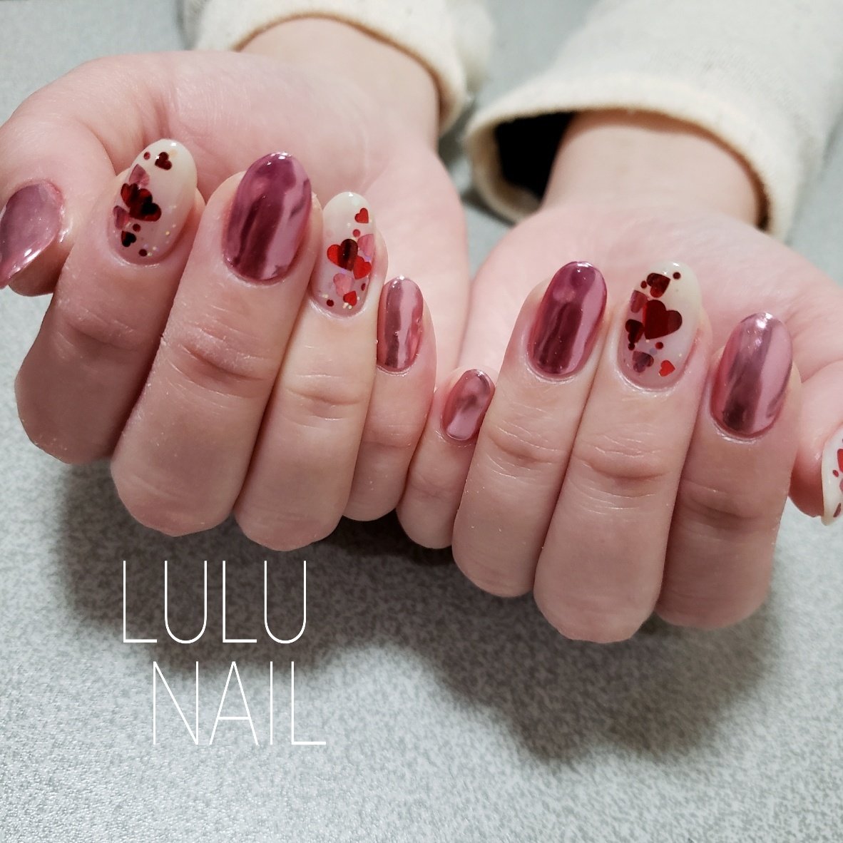 冬 ハンド ピンク レッド 福岡県春日市lulunail ルルネイル Natsumiのネイルデザイン No ネイルブック