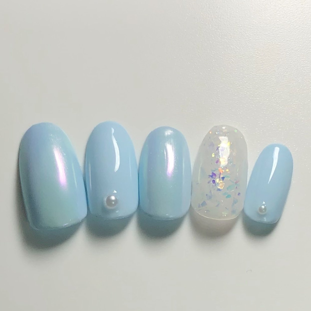 水色 ジェル ネイルチップ Serea Nailのネイルデザイン No ネイルブック