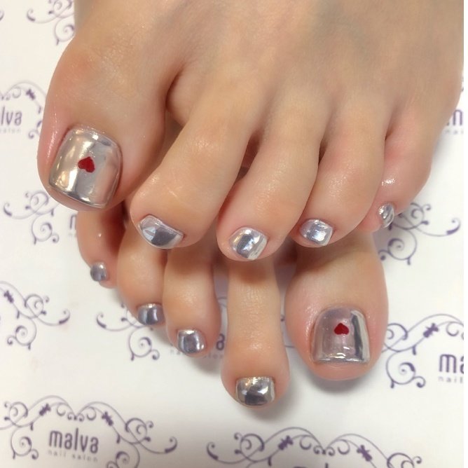 オールシーズン デート 女子会 フット ワンカラー Nailsalon Malva 原宿店のネイルデザイン No ネイルブック