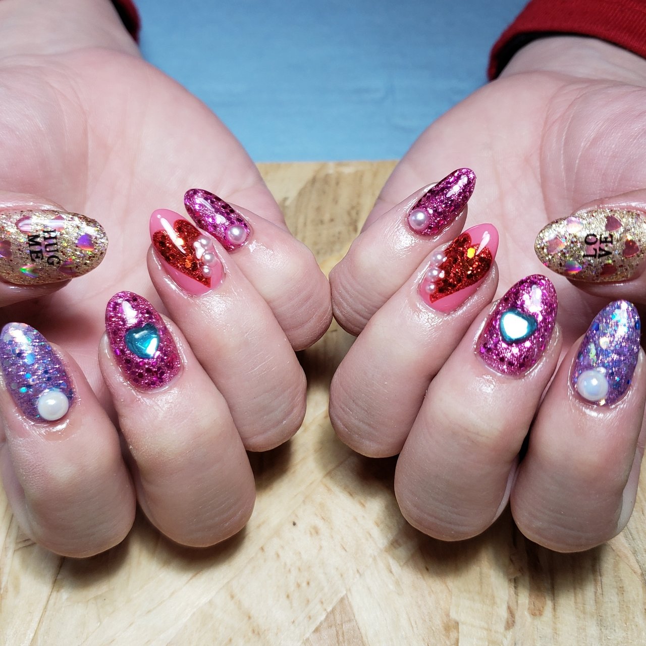 冬 オールシーズン バレンタイン ライブ ハンド Chie3のネイルデザイン No ネイルブック