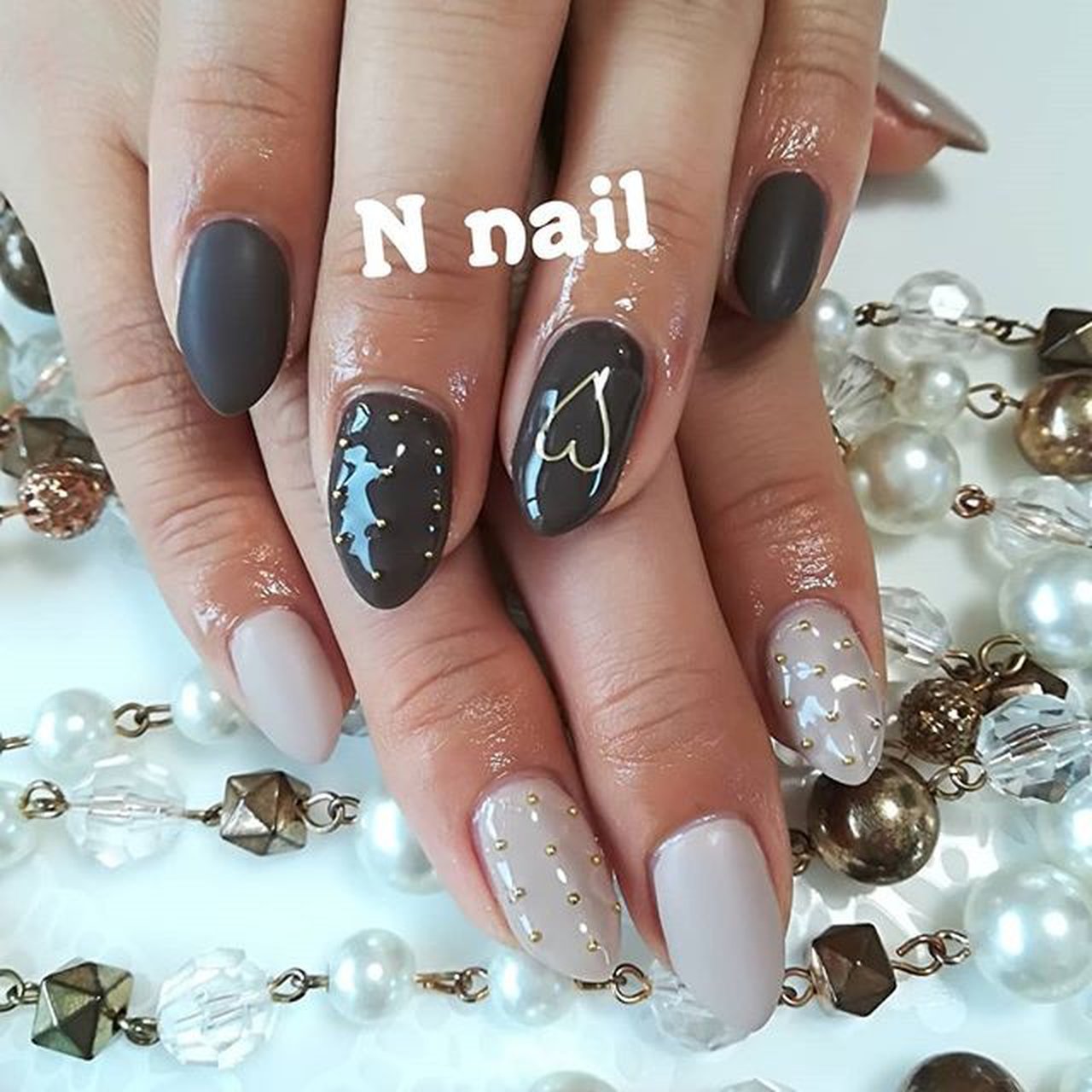 オールシーズン バレンタイン ハンド シンプル ミディアム N Nailのネイルデザイン No ネイルブック